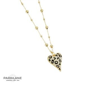 Park Lane Gold and Black Leopard Heart - WILDCAT Necklace NIB